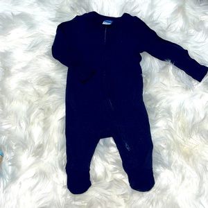 Blue mitten onesie